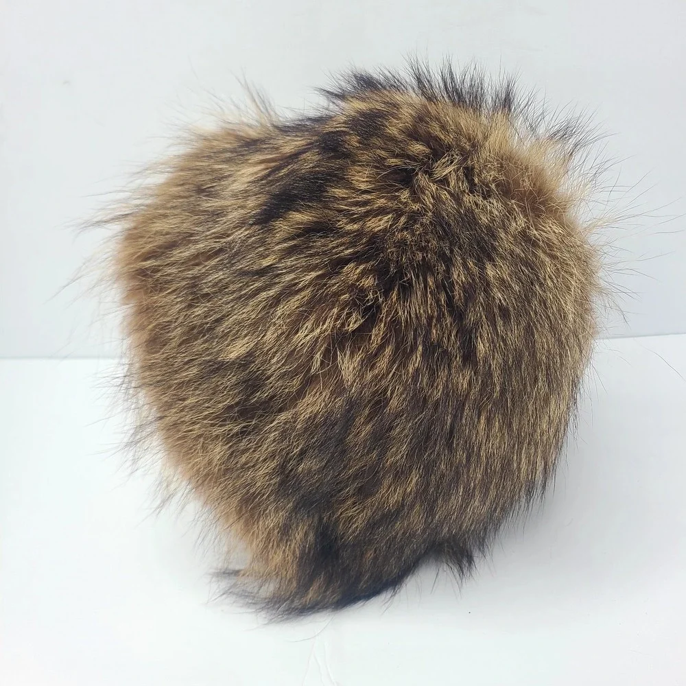 Vtg 50s The Halle Bros Real Raccoon Fur Hat Russian Cossack Bucket Mob Wife